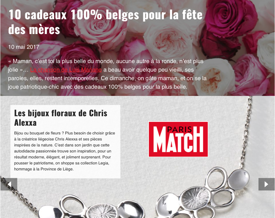 Notre cliente Chris Alexxa dans Paris Match